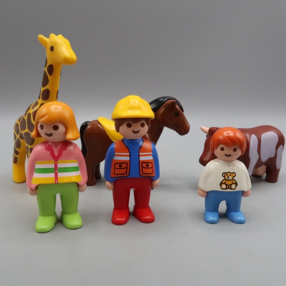 Vintage Playmobil Junior 123 Character Girl Boy Toddler Lot Figures Animals